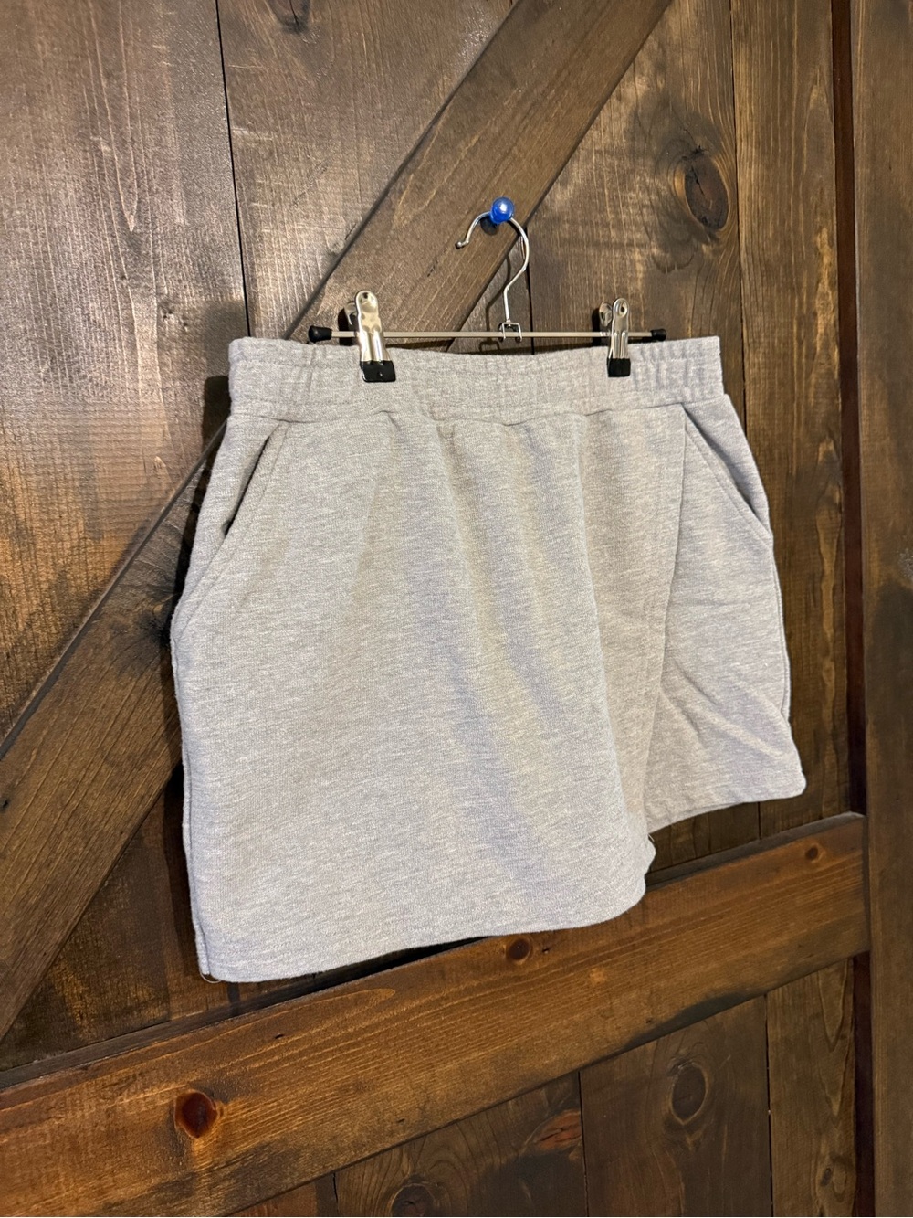 Thread & Supply Light Gray Knit Skort with Pockets